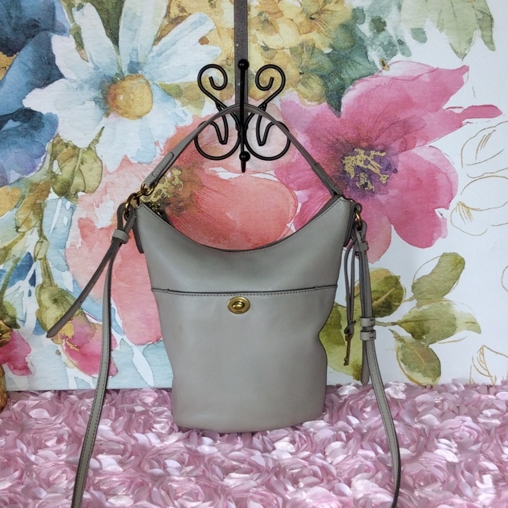 FOSSIL Talulla Hobo Purse Satchel Graystone Bag GUC